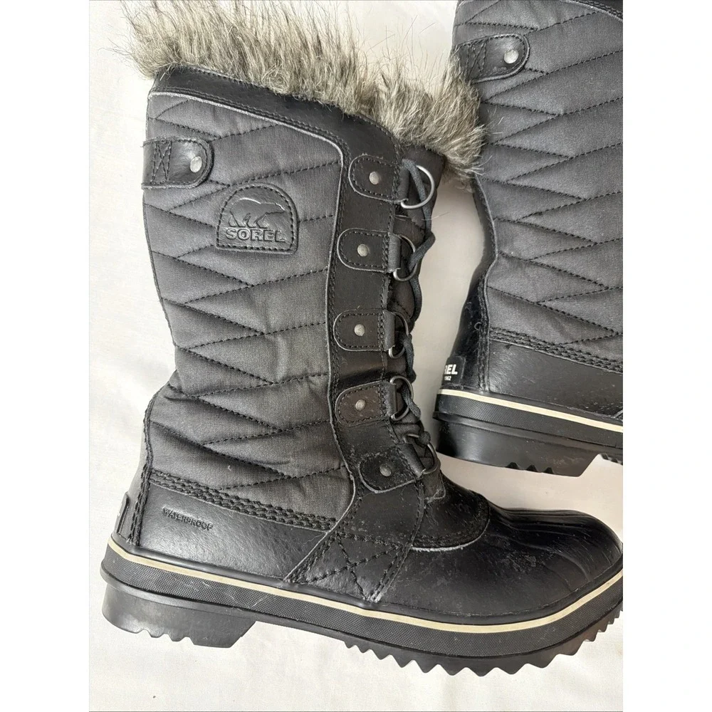 Sorel Women's TOFINO II Waterproof Boots Black US‎ Size 8 Fluffy Clean Shoes Fit